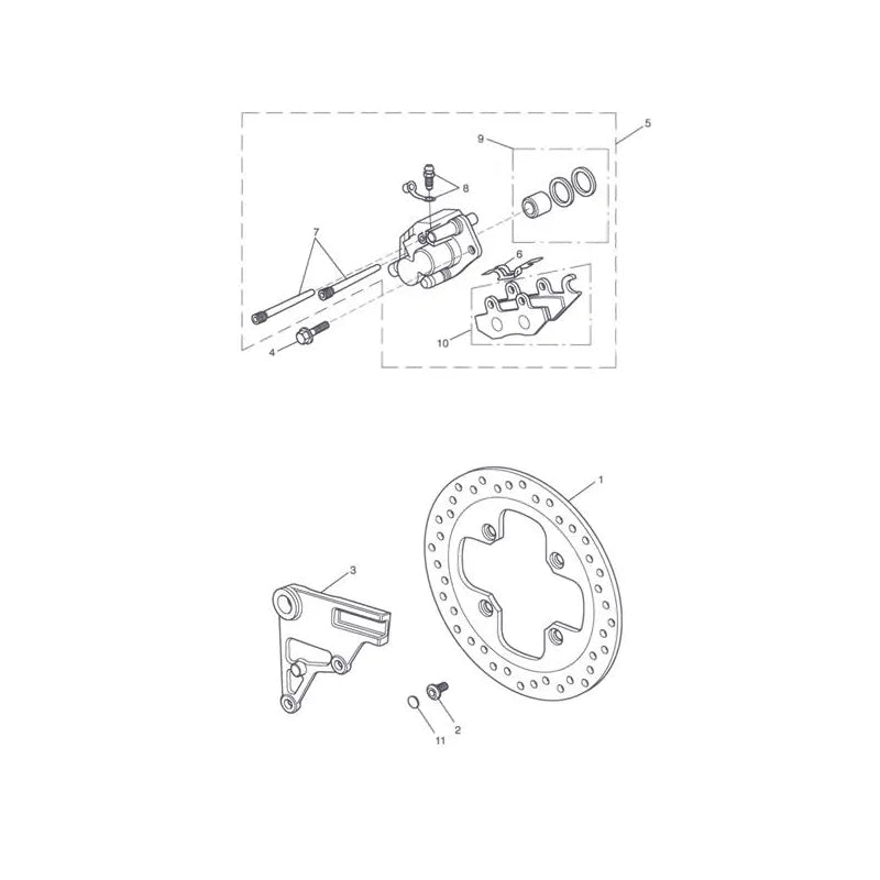 Étrier Frein Arrière et Disque Tiger 1050 (VIN 287504 à 570058) Micro-Fiche