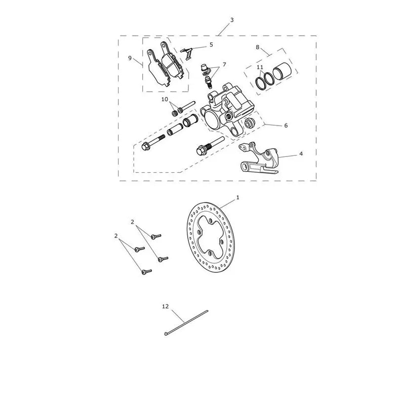 Étrier Frein Arrière et Disque Tiger 800 XCx (VIN 674842 à 855531) Micro-Fiche