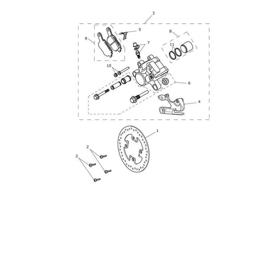 Étrier Frein Arrière et Disque Tiger 800 XR (VIN à partir de 855532) Micro-Fiche
