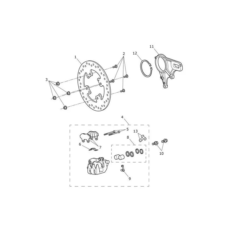 Étrier Frein Arrière et Disque Tiger Sport 1050 VIN à partir de 750470 Micro-Fiche
