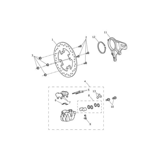 Étrier Frein Arrière et Disque Tiger Sport 1050 VIN à partir de 750470 Micro-Fiche