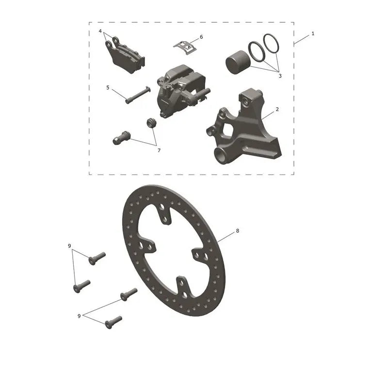Étrier Frein Arrière et Disque Trident 660 VIN à partir de CN4040 Micro-Fiche