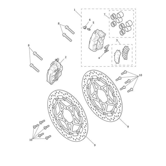 Étrier Frein Avant et Disque Rocket 3 GT Micro-Fiche