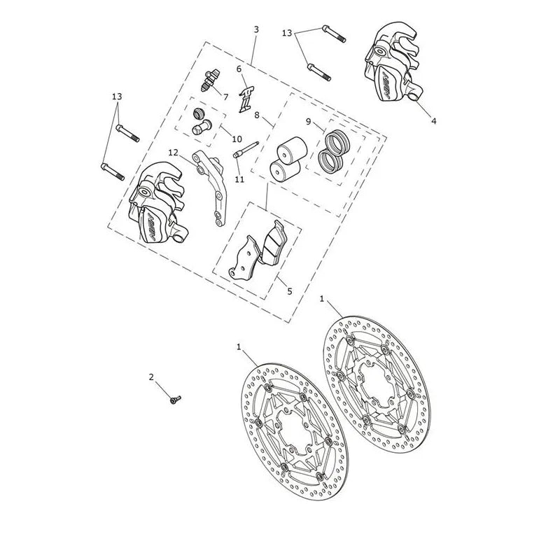 Étrier Frein Avant et Disque Scrambler 1200 X Micro-Fiche