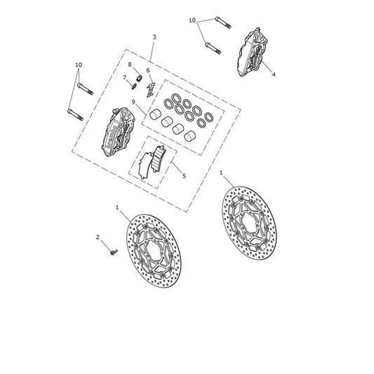 Étrier Frein Avant et Disque Speed Twin 1200 VIN AE2311 à CA0786 Micro-Fiche