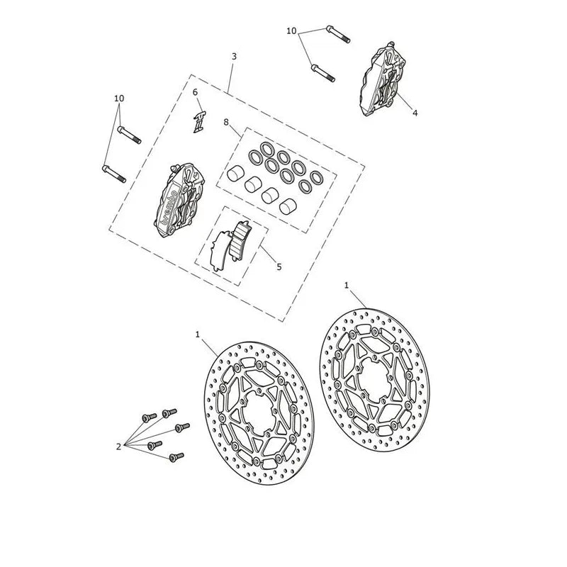 Étrier Frein Avant et Disque Speed Twin 1200 RS Micro-Fiche