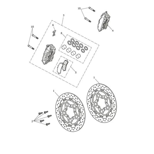 Étrier Frein Avant et Disque Speed Twin 1200 RS Micro-Fiche