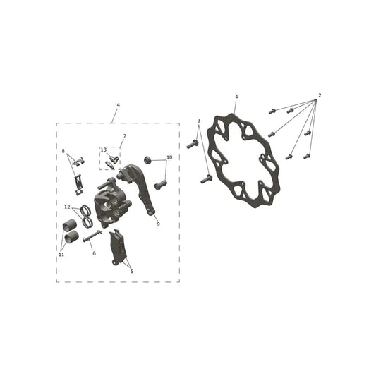 Étrier Frein Avant et Disque TF 250-E Micro-Fiche