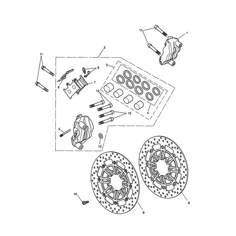 Étrier de Frein Avant et Disques