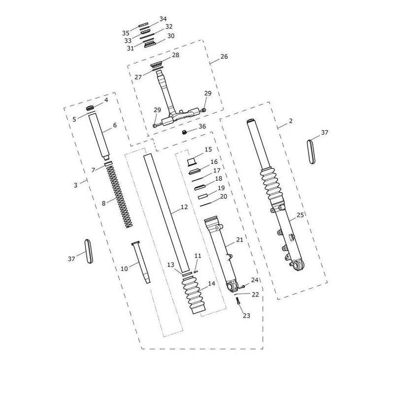 Fourche V1 Street Twin 900 VIN jusqu'au AB9714 Micro-Fiche