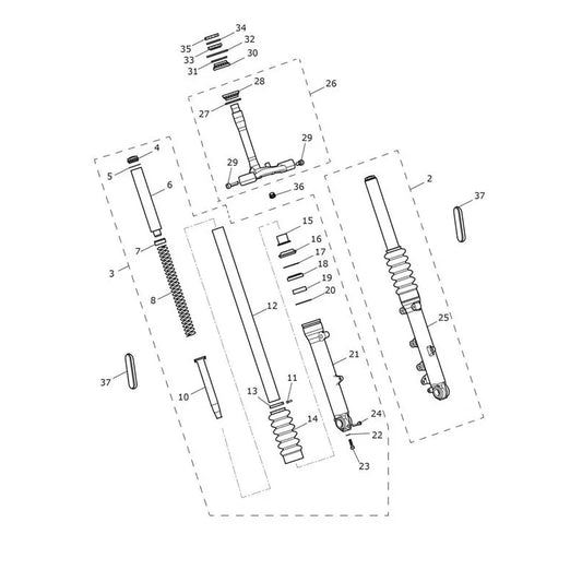 Fourche V1 Street Twin 900 VIN jusqu'au AB9714 Micro-Fiche