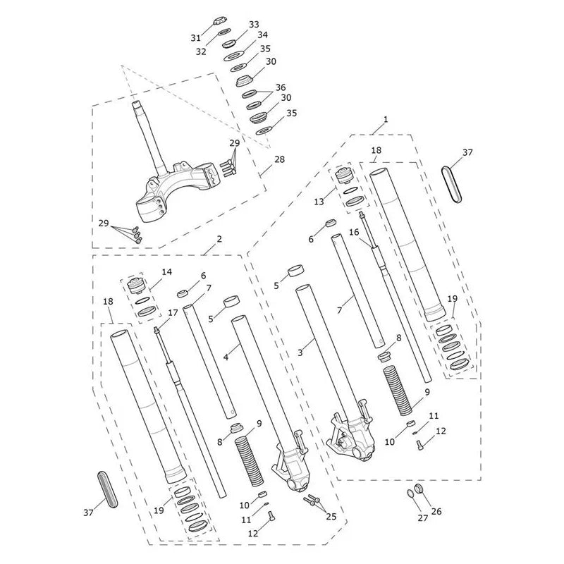 Fourche avant & Té de fourche inférieur Rocket 3 GT Micro-Fiche