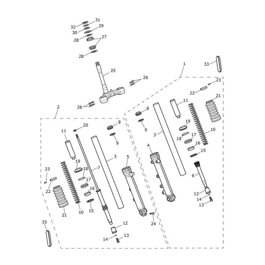Fourche avant & Té de fourche inférieur Bonneville Speedmaster (VIN jusqu'au AC1200) Micro-Fiche