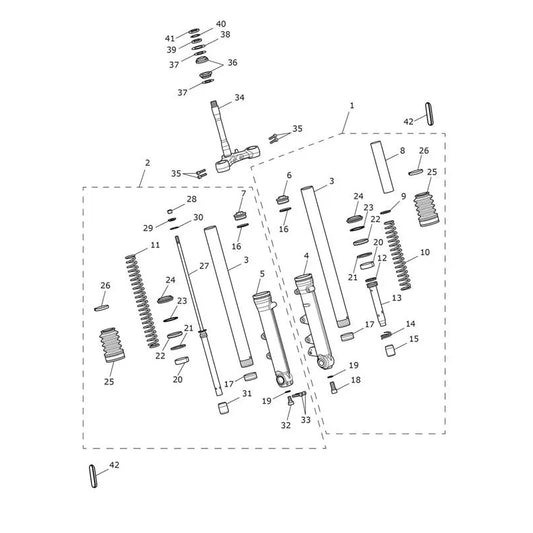 Fourche avant & Té de fourche inférieur Bonneville Speedmaster VIN AC1201 à CM2411 Micro-Fiche