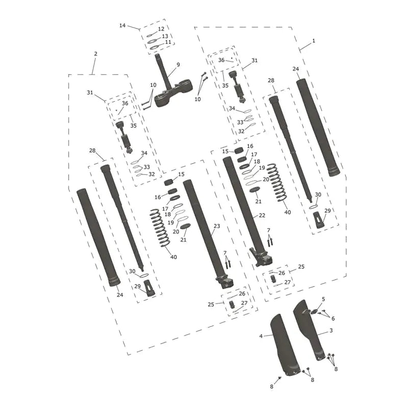 Fourche avant & Té de Fourche Inférieur TF 450-C Micro-Fiche
