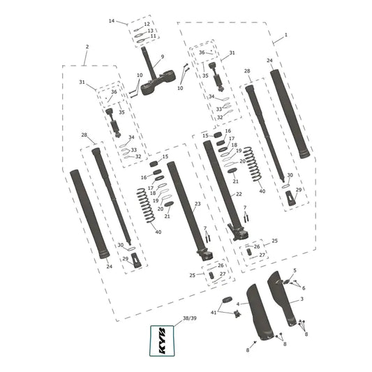 Fourche avant & Té de Fourche Inférieur TF 450-RC Edition Micro-Fiche