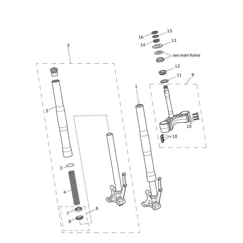 Fourche Speed Triple 1050 R VIN jusqu'au 735336 Micro-Fiche