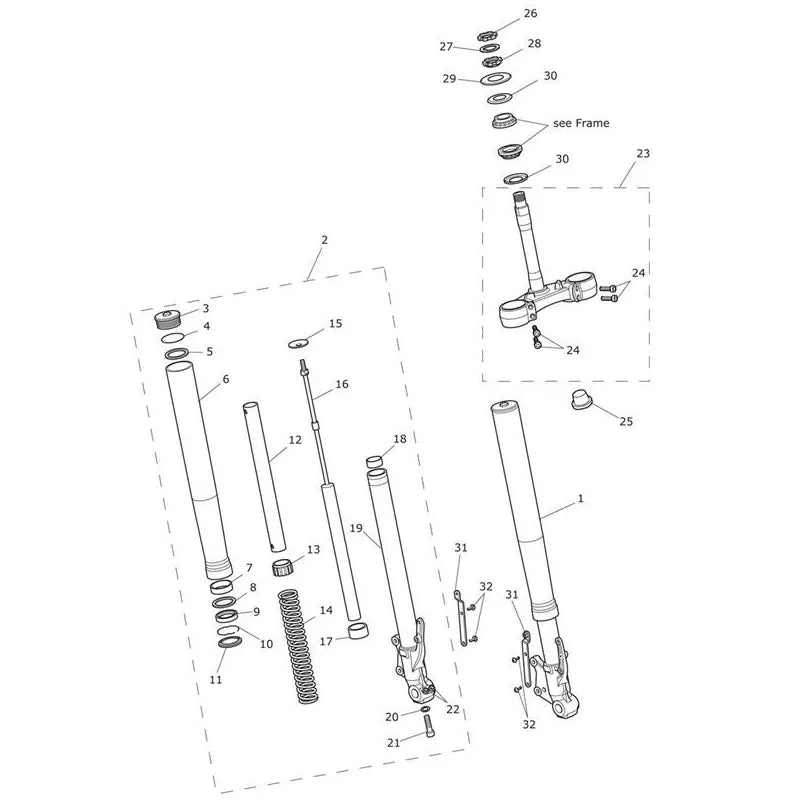Fourche Tiger 800 XR (VIN à partir de 855532) Micro-Fiche