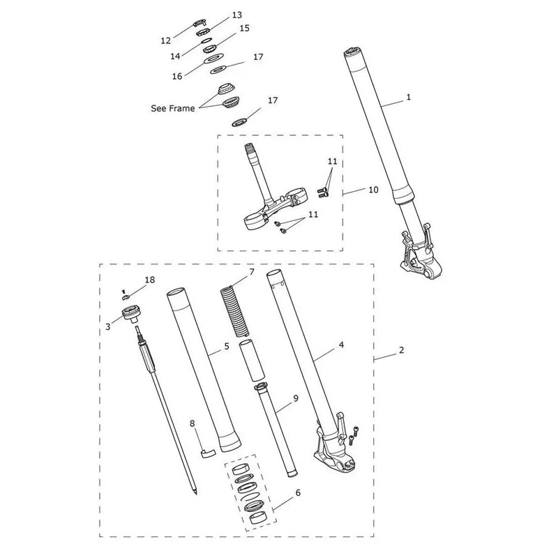 Fourche Tiger 900 GT Pro VIN jusqu'au BP5372 Micro-Fiche