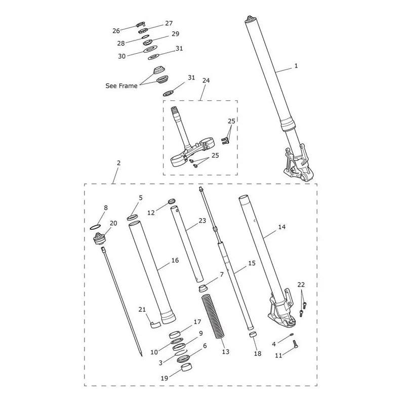 Fourche Tiger 900 Rally Pro VIN jusqu'au BP4995 Micro-Fiche