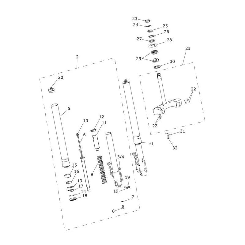 Fourche Tiger Explorer XC (VIN jusqu’au 740276) Micro-Fiche