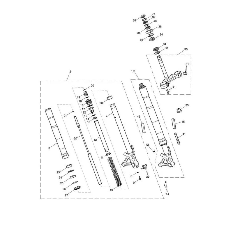 Fourche Tiger Sport 1050 VIN à partir de 750470 Micro-Fiche