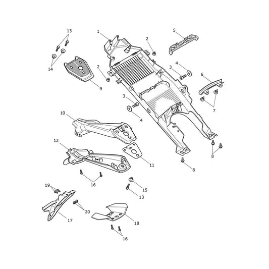 Garde-Boue Arrière Tiger Sport 660 VIN jusqu'au CB9285 Micro-Fiche