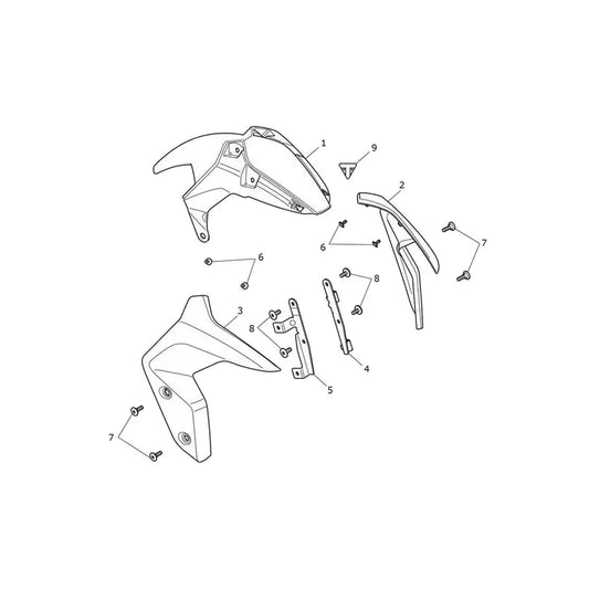 Garde-Boue Avant Tiger Sport 660 VIN jusqu'au CB9285 Micro-Fiche