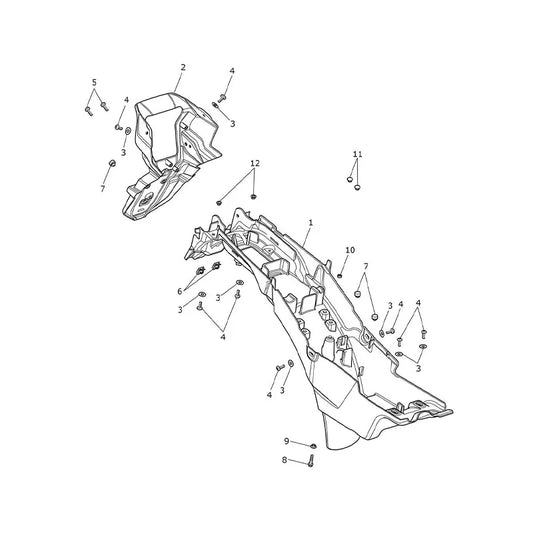 Garde Boue Arrière et Bac à Batterie