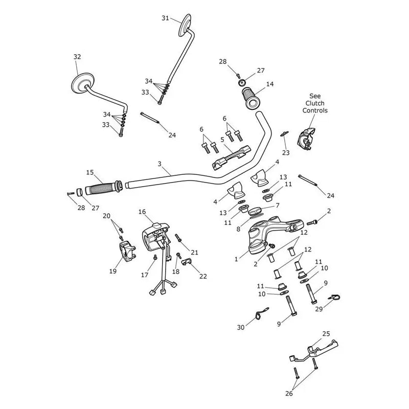Guidon Té Supérieur & Rétroviseurs Bonneville Speedmaster (VIN jusqu'au AC1200) Micro-Fiche