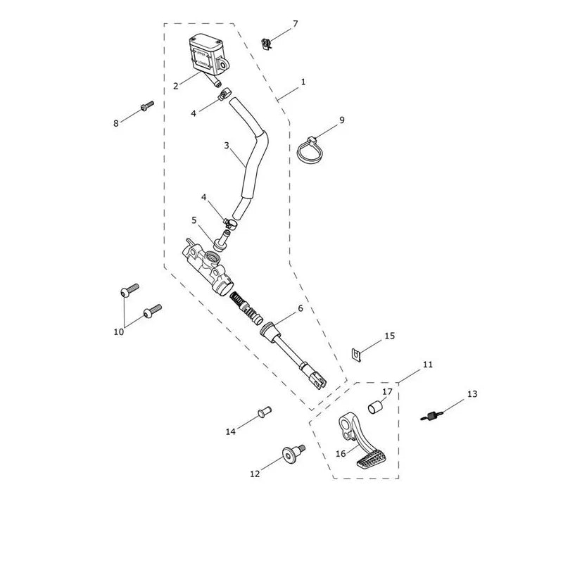 Maître Cylindre Frein Arrière Speed Twin 1200 VIN jusqu'au AE2310 Micro-Fiche