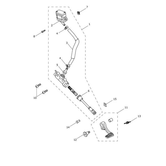 Maître Cylindre Frein Arrière Speed Twin 1200 VIN AE2311 à CA0786 Micro-Fiche