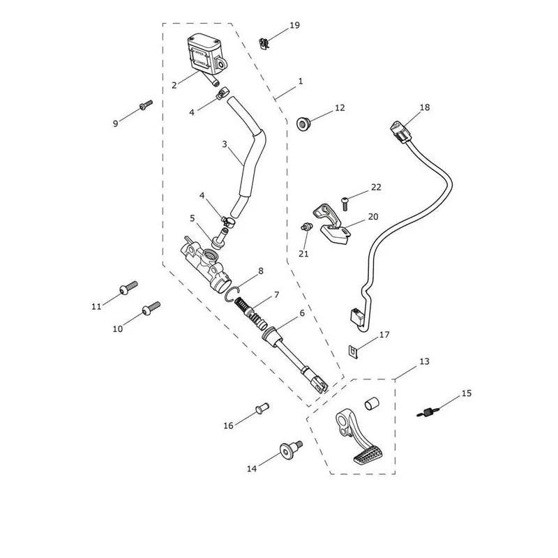 Maître Cylindre Frein Arrière Speed Twin 1200 VIN à partir de CA0787 Micro-Fiche