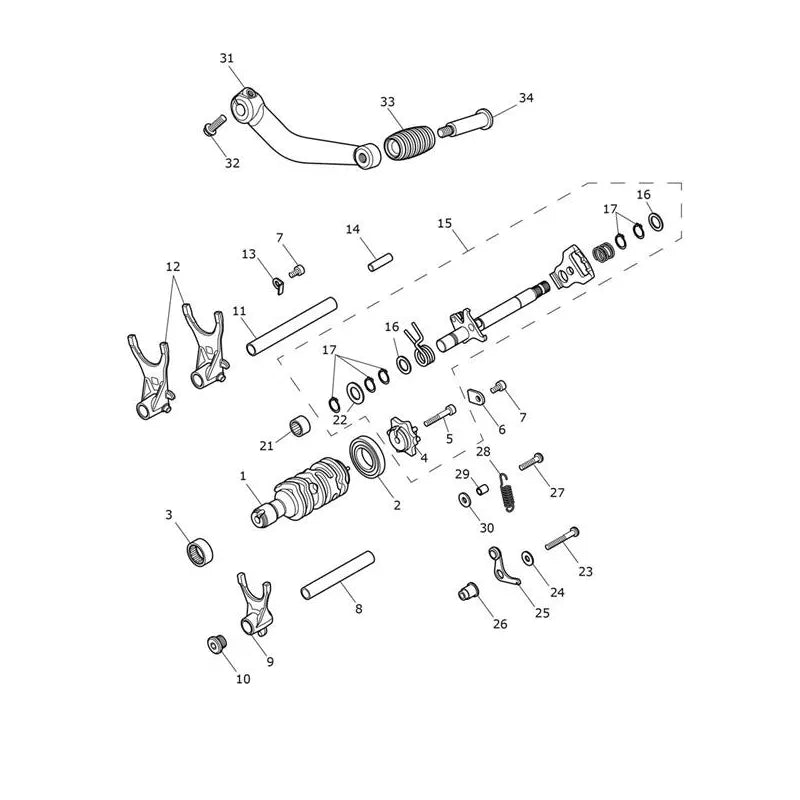 Mécanisme de Sélection Barillet Bonneville T120 VIN jusqu'au AC6129 Micro-Fiche