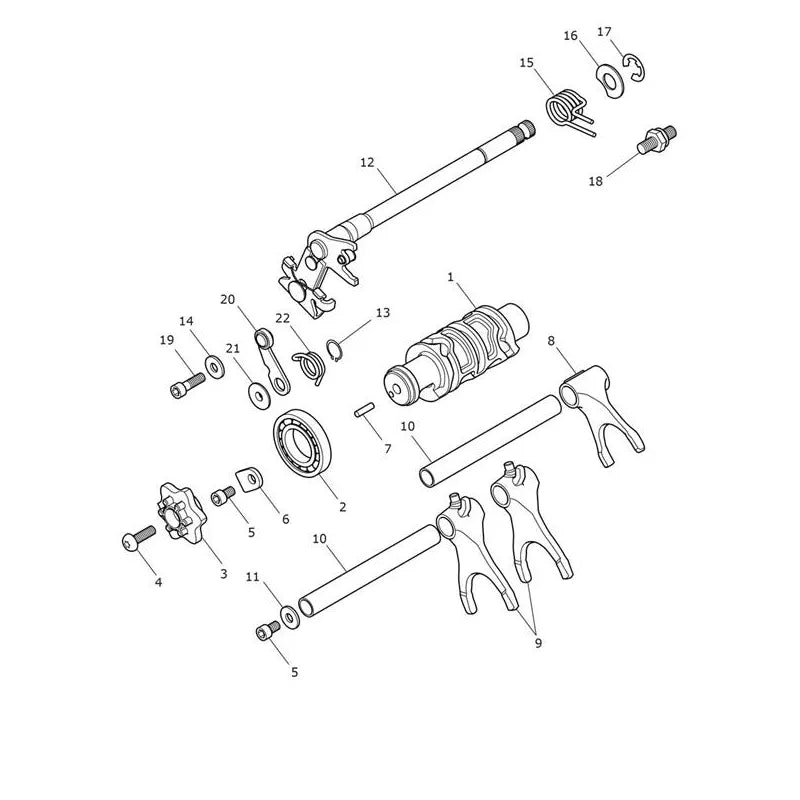 Mécanisme de Sélection Barillet Daytona 660 VIN jusqu'au CM3406 Micro-Fiche