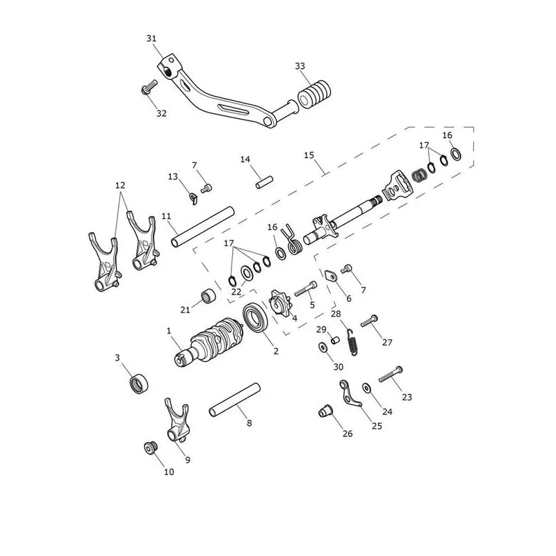 Mécanisme de Sélection Barillet Scrambler 1200 X Micro-Fiche