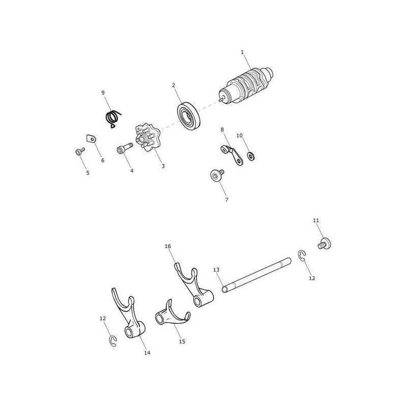 Mécanisme de Sélection Barillet Speed Triple 1050 RS VIN à partir de 867601 Micro-Fiche