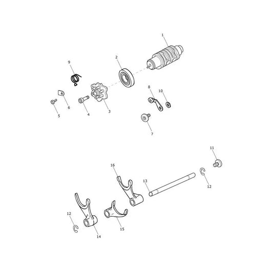 Mécanisme de Sélection Barillet Speed Triple 1050 S VIN 735438 à 867684 Micro-Fiche
