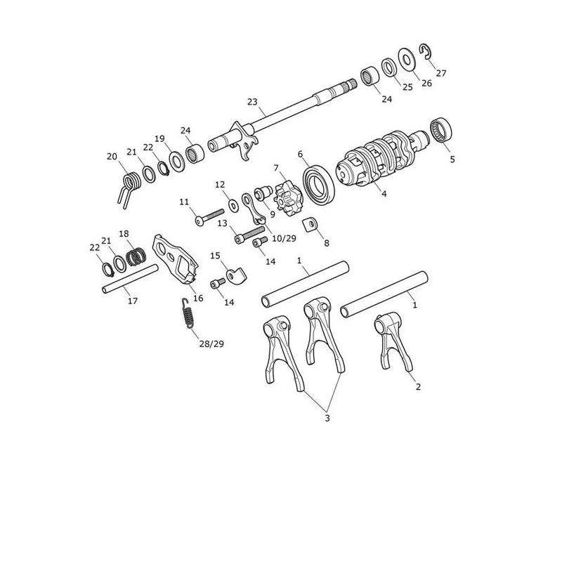 Mécanisme de Sélection Barillet Speed Triple 1200 RS VIN jusqu'au CD3147 Micro-Fiche