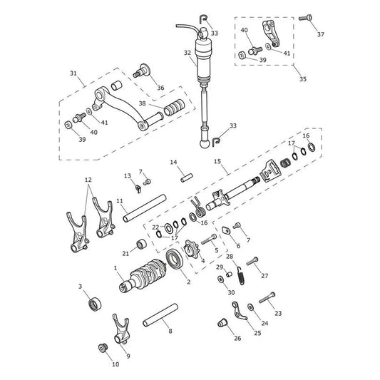 Mécanisme de Sélection Barillet Speed Twin 1200 RS Micro-Fiche