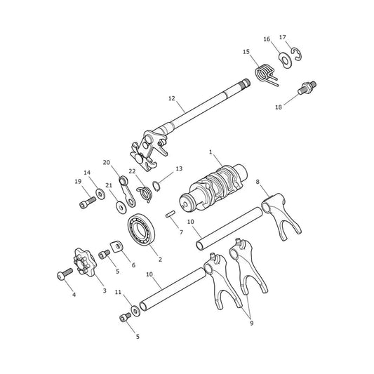 Mécanisme de Sélection Barillet Tiger Sport 660 à partir de CN4034 Micro-Fiche
