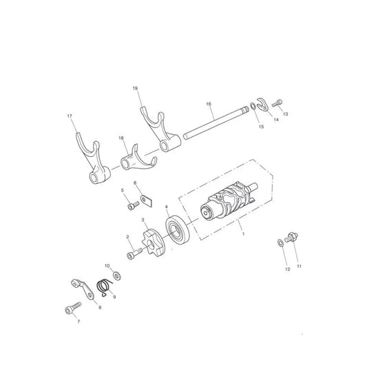 Mécanisme de Sélection Barillet v1 Tiger 1050 (VIN 287504 à 570058) Micro-Fiche