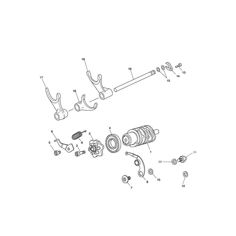 Mécanisme de Sélection Barillet v2 Tiger 1050 (VIN 287504 à 570058) Micro-Fiche