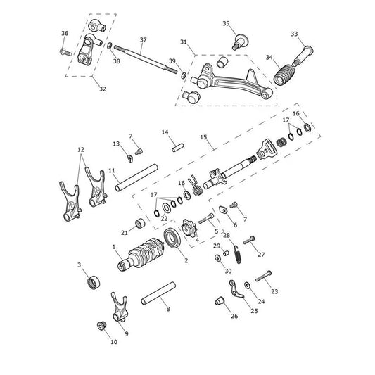 Mécanisme de Sélection de Vitesses Bonneville Bobber VIN jusqu'au AC1195 Micro-Fiche