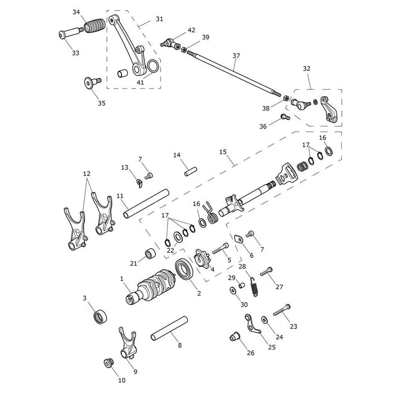 Mécanisme de Sélection de Vitesses Bonneville Speedmaster (VIN jusqu'au AC1200) Micro-Fiche