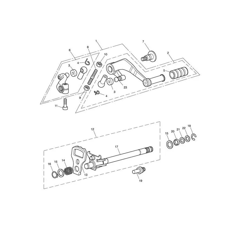 Mécanisme de Sélection de Vitesses Tiger Sport 1050 VIN à partir de 750470 Micro-Fiche