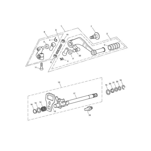 Mécanisme de Sélection de Vitesses Tiger Sport 1050 VIN à partir de 750470 Micro-Fiche