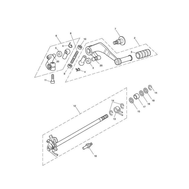Mécanisme de Sélection de Vitesses v1 Tiger 1050 (VIN 287504 à 570058) Micro-Fiche