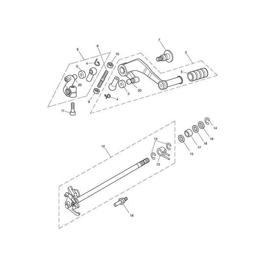 Mécanisme de Sélection de Vitesses v1 Tiger 1050 (VIN 287504 à 570058) Micro-Fiche