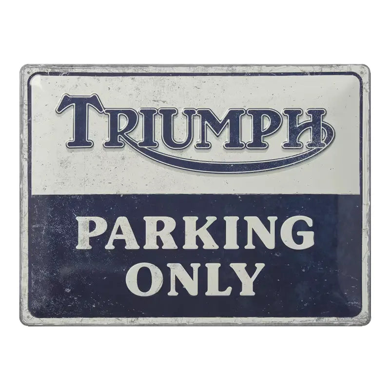Plaque en Fer Blanc Triumph Parking